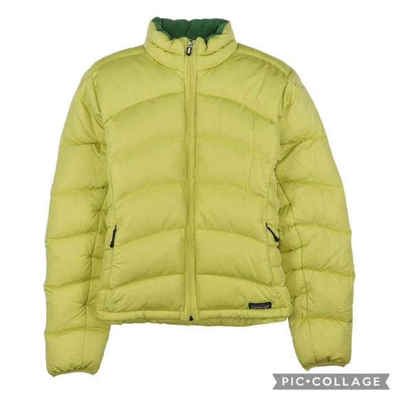 Patagonia Lime Green Vintage Down Puffer Jacket
